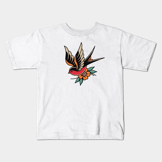 Swallow Kids T-Shirt by Inkshit13